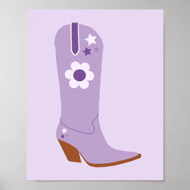 Affiche Cowboy Boot 03 Purple (Devant)