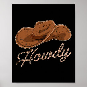 Affiche Cowboy Casquette Howdy Western Country Cowboy