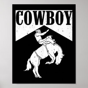 Affiche Cowboy Cowgirl Rodeo Horse Riding Pays Ouest