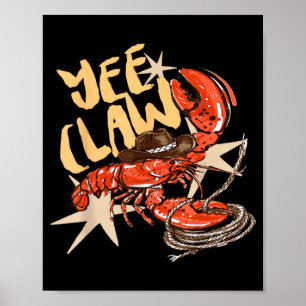 Affiche Cowboy d'écrevisses Yee Griffe Écrevisses Homard W