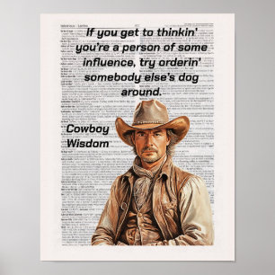 Affiche Cowboy Dit, Sagesse, Si vous pensez...