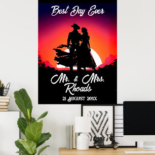 Affiche Cowboy et mariée au Mariage Sundown