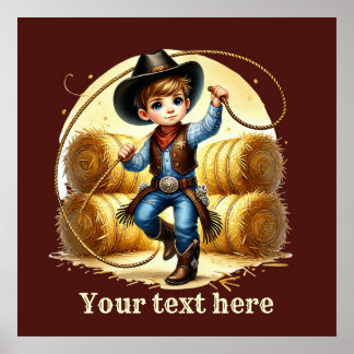 Affiche Cowboy occidental personnalisable