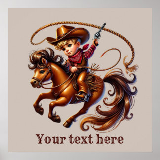 Affiche Cowboy occidental personnalisable