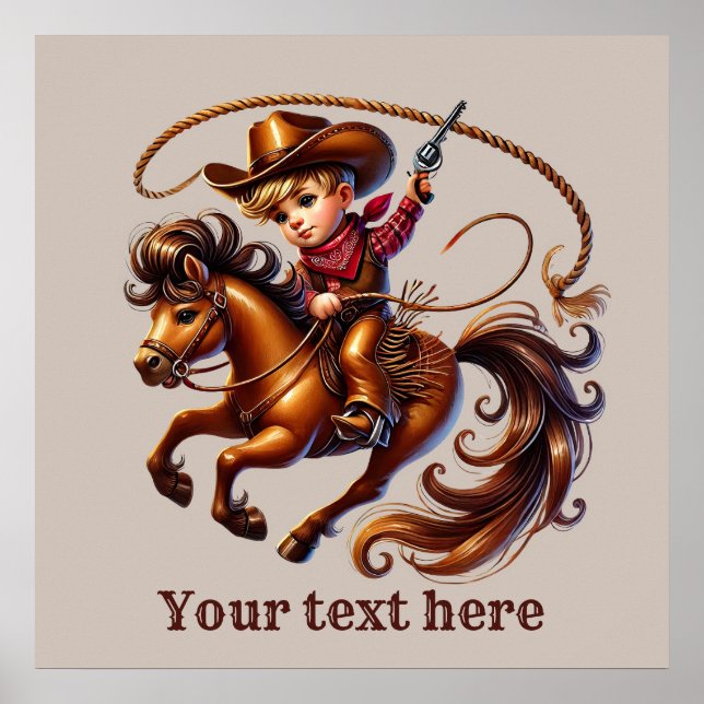 Affiche Cowboy occidental personnalisable (Devant)