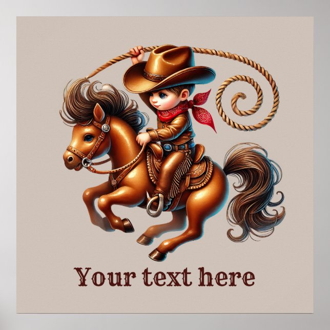 Affiche Cowboy occidental personnalisable (Devant)