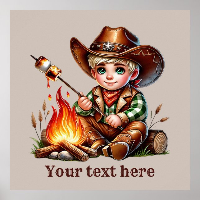 Affiche Cowboy occidental personnalisable (Devant)