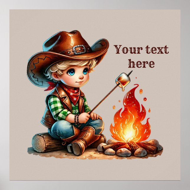 Affiche Cowboy occidental personnalisable (Devant)