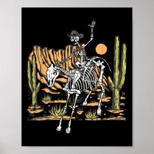 Affiche Cowboy Riding Horse Halloween Rider Costu