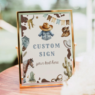 Affiche Cowboy Rodeo anniversaire Wild west Panneau person