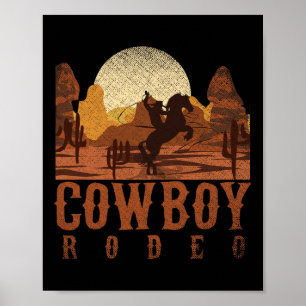 Affiche Cowboy Rodeo Western Texan Cadeau Horseck équitati