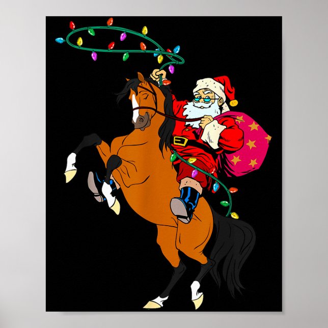 Affiche Cowboy Santa Claus Riding A Horse Christmas Cowboy (Devant)