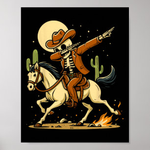 Affiche Cowboy Skeleton Dabbing Shirt