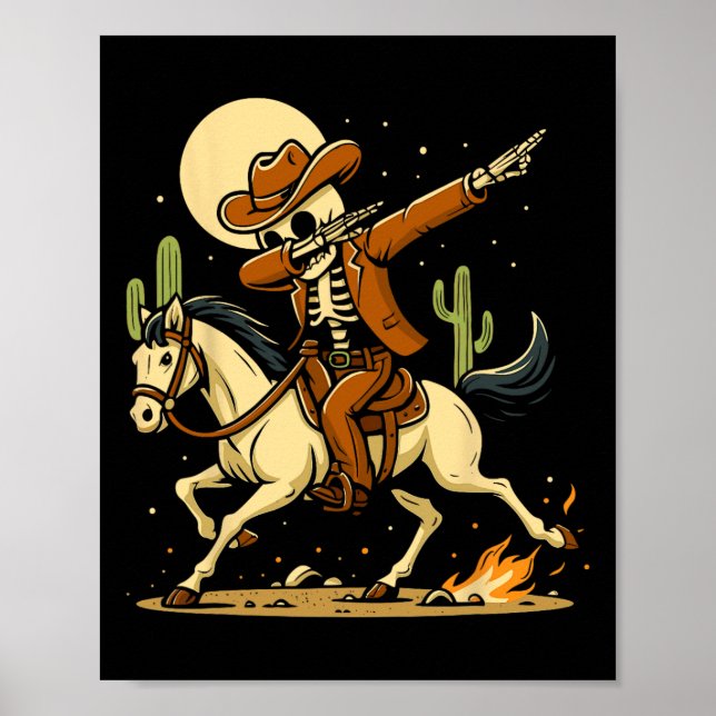 Affiche Cowboy Skeleton Dabbing Shirt (Devant)