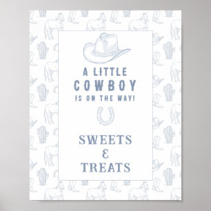 Affiche Cowboy Sucres et friandises baby shower