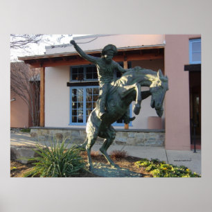 Affiche Cowboy sur l'élevage de chevaux Statue