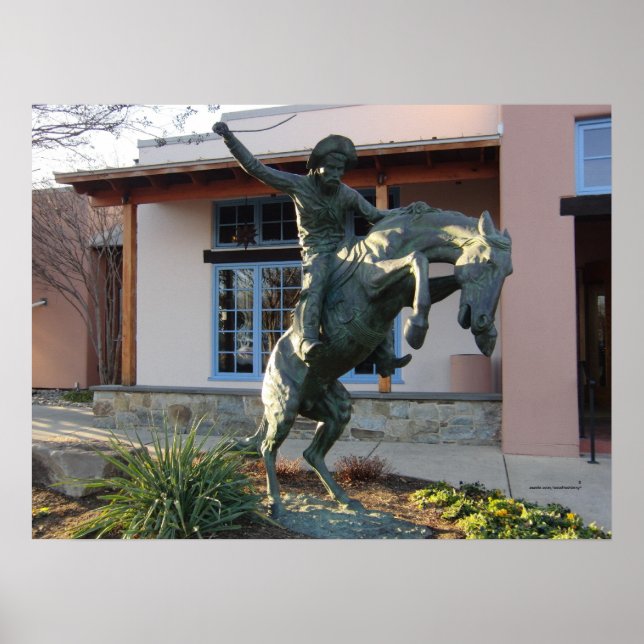 Affiche Cowboy sur l'élevage de chevaux Statue (Devant)