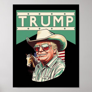 Affiche Cowboy Trump Trump est mon président
