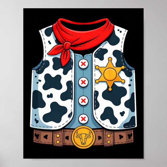 Affiche Cowboy Vest Western Sheriff Costume Cool Easy Hall (Devant)