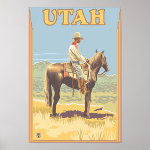 Affiche Cowboy (vue de côté) Utah