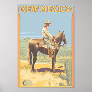 Affiche Cowboy (Vue latérale)Nouveau-Mexique