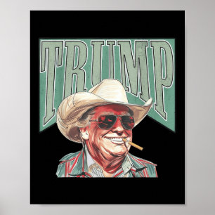 Affiche Cowboy Western Faire de l'Amérique Grand Trump pap