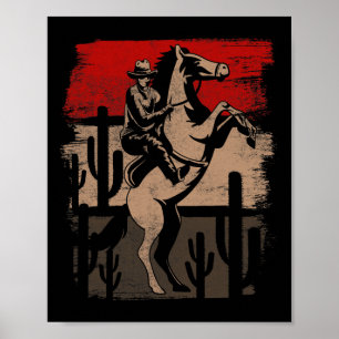 Affiche Cowboy Wild West Country Horseck équitation Cheval