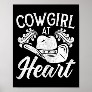 Affiche Cowgirl At Heart Western Rodeo Howdy Horseback Rid