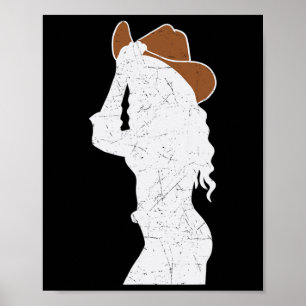 Affiche Cowgirl Casquette Barrel Racine Horseback équitati