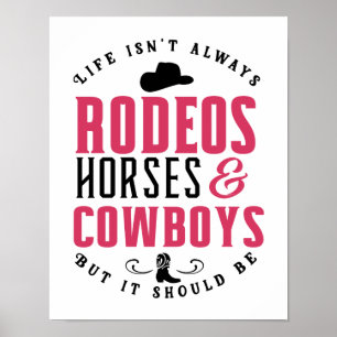 Affiche Cowgirl de Country Rodeo Amoureux de Cheval Amant