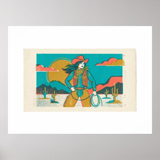 Affiche Cowgirl Esprit Sauvage (Devant)