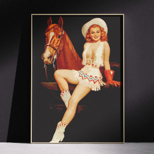 Affiche Cowgirl Pin-Up                                    