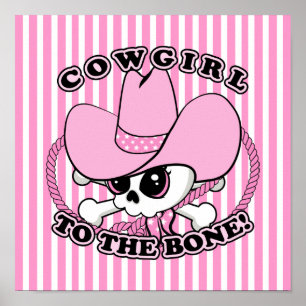 Affiche Cowgirl Skull