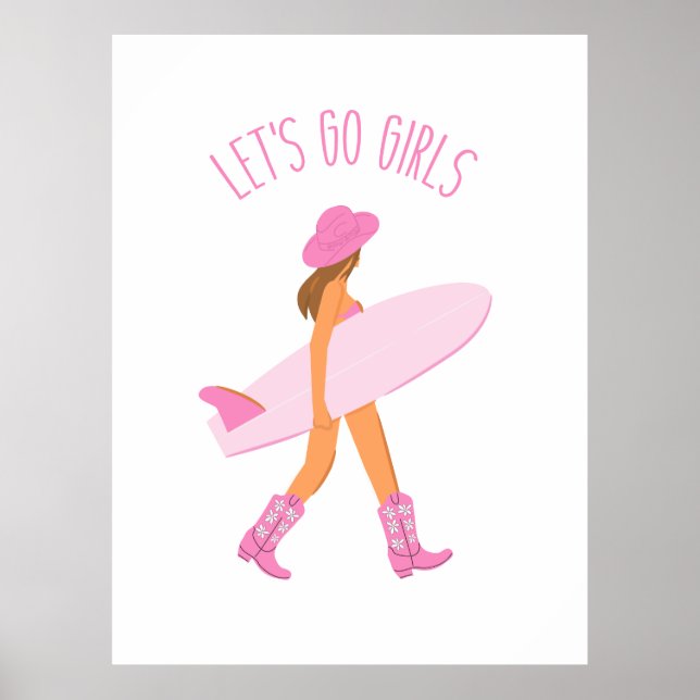 Affiche Cowgirl Surfer Print (Devant)