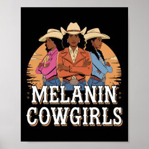 Affiche Cowgirls à la mélanine Africaine Mélanine Cowgirl