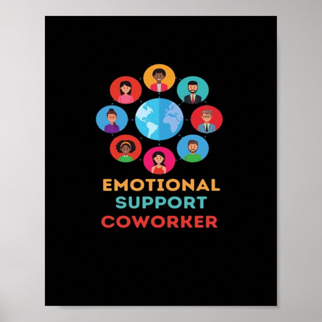 Affiche Coworker D'Aide Émotionnelle Pour La Tendance Du M (Devant)