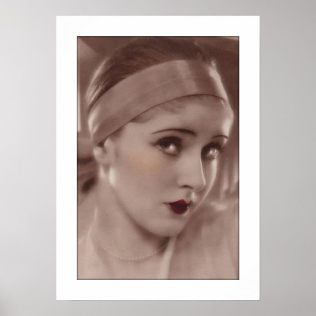 Affiche coy deco woman with headband (Devant)