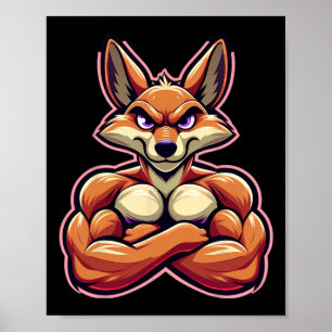 Affiche Coyote Flexing Muscles Van Lover Bodybuilding Gym