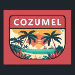 Affiche Cozumel Mexico Retro Emblem<br><div class="desc">Design vectoriel Cozumel. Une île mexicaine dans la mer des Caraïbes qui est un port d'escale de paquebots de croisière réputé pour sa plongée sous-marine.</div>