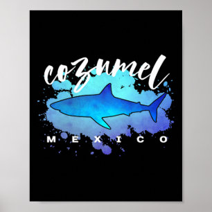 Affiche Cozumel Mexique Requin Scu Plongeur Vacances de pr