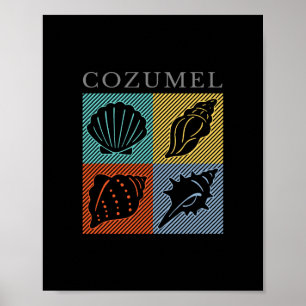 Affiche Cozumel Mexique vintage Souvenir de vacances de pl