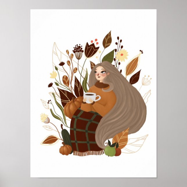 Affiche Cozy Autumn Girl (Devant)