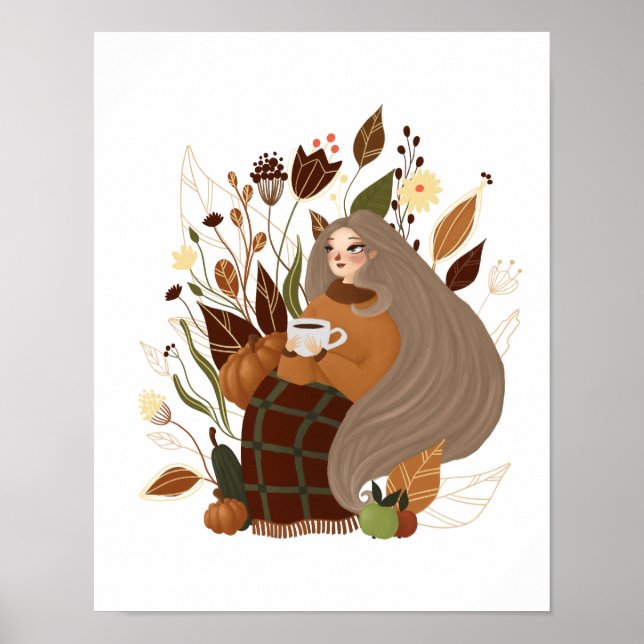 Affiche Cozy Autumn Girl (Devant)