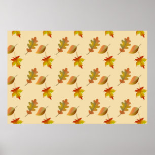 Affiche Cozy autumn maple leaves oak leaves