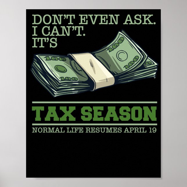 Affiche CPA Accountant Tax Season Preparer PicksPlace (Devant)