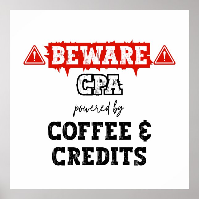 Affiche CPA Propulsée Par Café & Crédits | Comptable drôle (Devant)