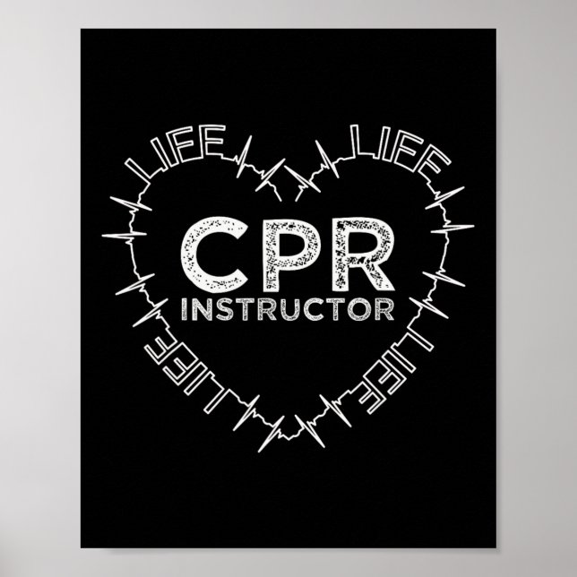 Affiche Cpr Instructor Saves Life Coeur Beat Symbole Cadea (Devant)