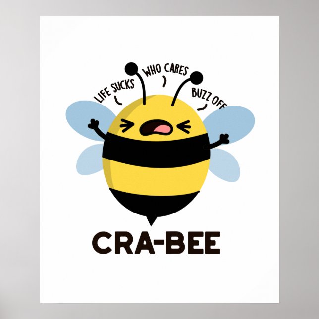 Affiche Cra-bee Funny Crabby Bee Pun (Devant)