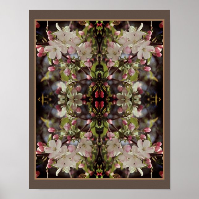 Affiche Crabapple Blossoms Vintage Abstrait (Devant)
