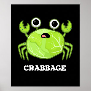 Affiche Crabbage Funky Chou Crabe Pun Dark BG